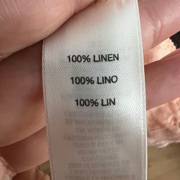 Chico's Moto Style Linen Jacket Peach Long Sleeve Sz L/12 (2) - Picture 3 of 5